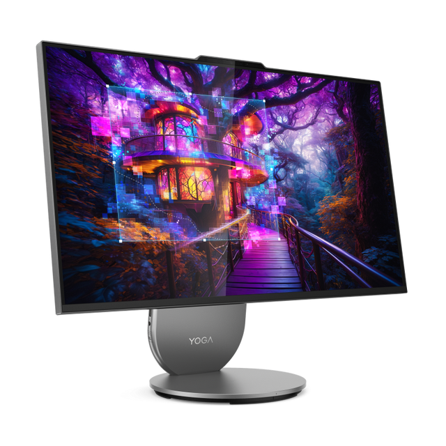 All-in-One Consumer Lenovo Yoga AIO 27IAH10 cu procesor Intel Core Ultra 7 255H pana la 5.1 GHz, 27 inch, QHD, 16 GB, Intel Arc 140T, FreeDos, Grey, 3 ani Garantie