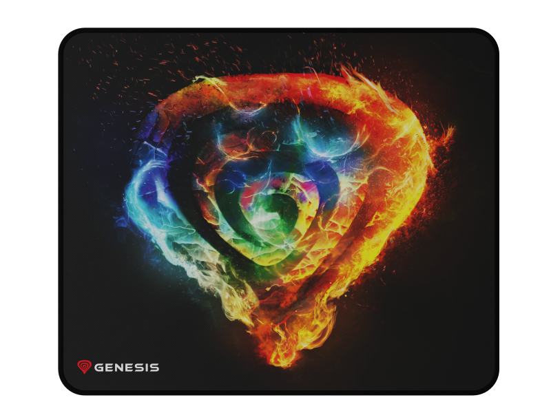 Mousepad Genesis Carbon 500 M FIRE G2, material cauciuc + material textil, dimensiuni 300 x 250 x 2.5 mm, multicolor