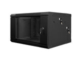 Dulap rack 19" perete secțiune dublă 6U / 600x600 (flat pack) negru