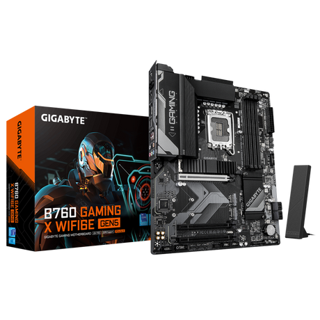Placa de Baza GIGABYTE B760 GAMING X WIFI6E GEN5 LGA1700, 4x DDR5, 1x DP 1x HDMI, 1x PCIE 5.0 x16 2x PCIE 3.0 x16, 3x M.2, 4x SATA 6GB/s, ATX