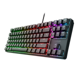 Tastatura gaming mecanica cu fir Trust GXT 864 Cada TKL, iluminare, swithc tactile Huano, numar taste 87, negru