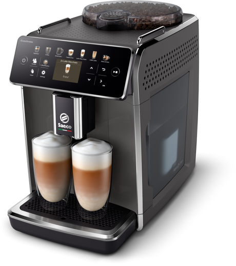 Espressor automat Saeco GranAroma SM6580/10, sistem de lapte Latte Duo, 14 bauturi, 15 bar, ecran TFT color, 4 profiluri utilizator, filtru AquaClean, rasnita ceramica, functie DoubleShot, Gri