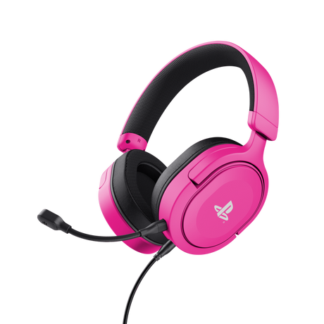 Casti gaming Trust GXT 498B Forta PS5, lungime cablu 120 cm, frecventa raspuns 20 Hz, 20.000 Hz, sunet stereo, frecventa raspuns microfon 100 Hz, 17.000 Hz, roz