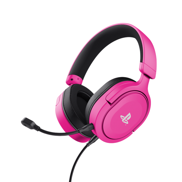 Casti gaming Trust GXT 498B Forta PS5, lungime cablu 120 cm, frecventa raspuns 20 Hz, 20.000 Hz, sunet stereo, frecventa raspuns microfon 100 Hz, 17.000 Hz, roz