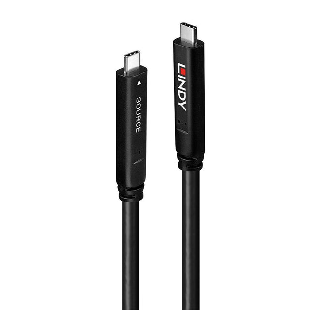 Cablu Lindy USB 3.2 USB-C to C, lungime 15m, Supported Bandwidth: 10Gbps (USB 3.2 Gen 2), 32.4Gbps (DP 1.4, 4 lanes), Maximum Resolution: 4K 3840x2160@144Hz, 8K 30Hz