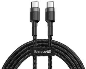 Cablu alimentare si date Baseus Cafule, Fast Charging Data Cable pt. smartphone, USB Type-C la USB Type-C 3A / 60W, 2m, gri + negru