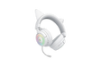 Casti wireless Razer Kraken Kitty V3 Pro, THX Spatial Audio, iluminare RGB, frecventa raspuns 20 Hz - 28 kHz,  microfon detasabil unidirectional, alb