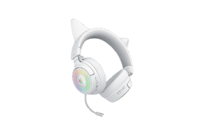 Casti wireless Razer Kraken Kitty V3 Pro, THX Spatial Audio, iluminare RGB, frecventa raspuns 20 Hz - 28 kHz,  microfon detasabil unidirectional, alb