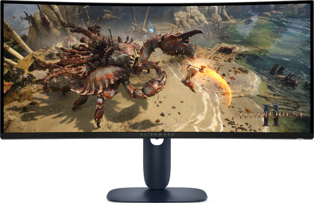 Monitor Gaming Alienware AW3425DWM, 34", 3440 x 1440 pixeli, Black, Blue, 3 ani Garantie