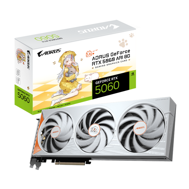 Placa video Gigabyte AORUS GEFORCE RTX 5060 ARI, 8GB GDDR7, PCI Express 5.0, 128-bit