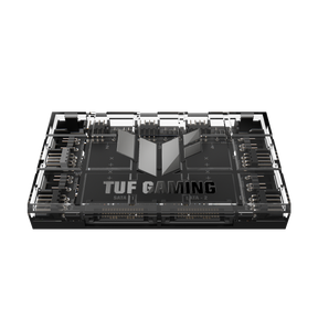 ASUS TUF Gaming ARGB PWM Fan Hub. Type: Fan controller, Product colour: Black, Fan connector: 4-pin. Width: 115 mm, Depth: 69 mm, Height: 17.7 mm