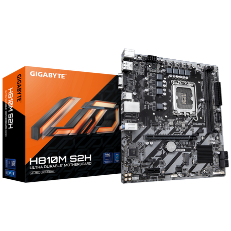 Placa de Baza GIGABYTE H810M S2H LGA1851, 2x DDR5, 1x HDMI 1x DP 1x D- Sub, 1x PCIE 4.0 x16 1x PCIE 3.0 x1, 1x M.2, 4x SATA 6GB/s, mATX
