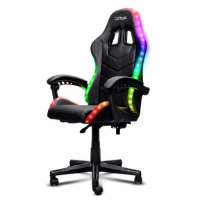 Scaun gaming Trust GXT 704 Roniq RGB, 5 roti, gas lift clasa 3, ajustabil pe inaltime, material PU leather, greutate maxima suportat 110 kg, negru