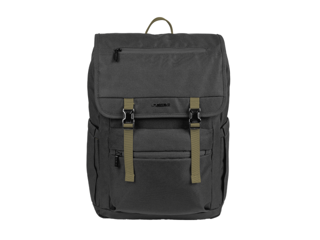 Rucsac laptop Natec Niala Hunter, compatibilitate dimensiune laptop 15.6", 4 compartimente, capacitate 18L, material 100% recycled p olyester, negru/verde