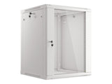 Dulap rack 19" perete 15U / 600x600 (flat pack) cu ușă din sticlă, gri  V2