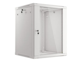 Dulap rack 19" perete 15U / 600x600 (flat pack) cu ușă din sticlă, gri  V2