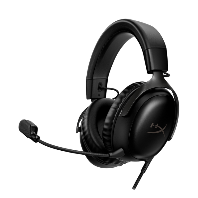 Casti gaming HyperX Cloud III Black, DTS Headphone:X Spatial Audio, drivere 53mm, microfon detasabil cu metal mesh, noise cancelling si indicator LED, jack 3,5mm/USB-C/USB-A, cupe cu spuma cu memorie, multiplatforma, negru