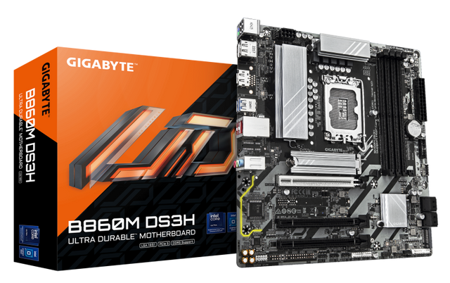 Placa de Baza GIGABYTE B860M DS3H LGA1851, 4x DDR5, 1x HDMI 2x DP, 1x PCIE 5.0 x16 2x PCIE 4.0 x16, 2x M.2, 4x SATA 6GB/s, mATX