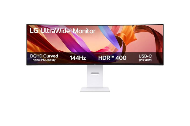 Monitor LG 49" 49U950A-W.AEU, Curvature: 3800R, Diagonal (inch): 49, Diagonal (cm): 124, Aspect ratio: 32:09, Panel: IPS, Resolution: 5120x1440, Refresh Rate: 144Hz, Response time GtG: 5ms, Brightness (max): 400 cd/m², Contrast (static) : 1000:1, Viewing angle: 178/178, Color Gamut Type: DCI-P3
