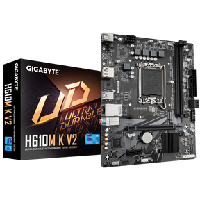 Placa de Baza GIGABYTE H610M K V2 LGA1700, 2x DDR5, 1x HDMI 1x DP, 1x PCIE 4.0 x16 1x PCIE 3.0 x1, 1x M.2, 2x SATA 6GB/s, mATX