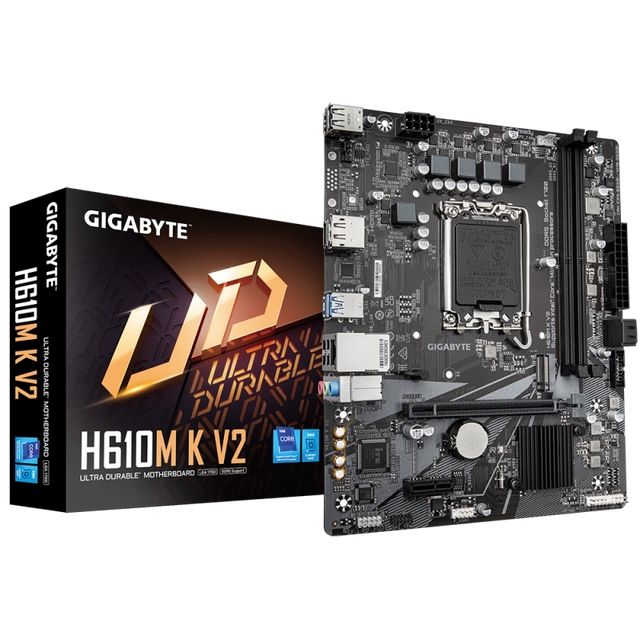 Placa de Baza GIGABYTE H610M K V2 LGA1700, 2x DDR5, 1x HDMI 1x DP, 1x PCIE 4.0 x16 1x PCIE 3.0 x1, 1x M.2, 2x SATA 6GB/s, mATX