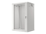 Dulap rack 19" perete 18U / 600x450 (flat pack) cu ușă din sticlă, gri  V2