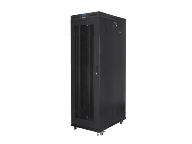 Cabinet rack Lanberg 19" 42U/800X1200, Self-assembly, RAL9004, greutate 139 kg, negru