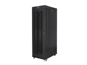 Cabinet rack Lanberg 19" 42U/800X1200, Self-assembly, RAL9004, greutate 139 kg, negru