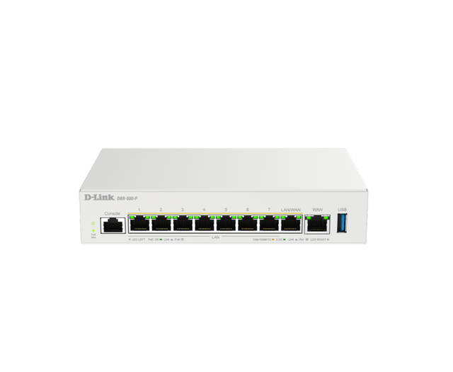 DLINK PoE Unified Services Router PoE Unified Services Router 8 x 2.5GE PoE LAN & 1 x 2.5GE