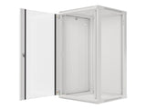 Dulap rack 19" perete 22U / 600x600 (flat pack) cu ușă din sticlă, gri  V2