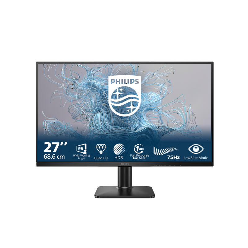 Monitor Philips 27" 27E2N1500L/00, Diagonal (inch): 27, Diagonal (cm): 68, Aspect ratio: 16:9, Panel: IPS, Resolution: 2560x1440, Refresh Rate: 75Hz, Response time GtG: 4ms, Brightness (max): 300 cd/m², Contrast (static) : 1000:1, Contrast (dynamic): Mega Infinity DCR, Viewing angle: 178/178, Color
