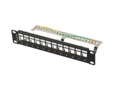 Patch panel gol 12 porturi 1U 10" FTP pentru module Keystone, negru  V2