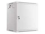 Dulap rack 19" perete 12U / 600x450 pentru auto-asamblare, cu ușă metalică, gri  (flat pack)