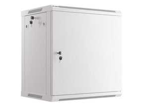 Dulap rack 19" perete 12U / 600x450 pentru auto-asamblare, cu ușă metalică, gri  (flat pack)