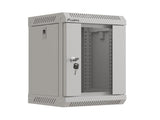 Dulap rack 10" perete 6U / 300x300 (flat pack) cu ușă din sticlă, gri