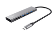 Hub Trust Halyx Cardreader, 3 porturi USB 3.2, gri
