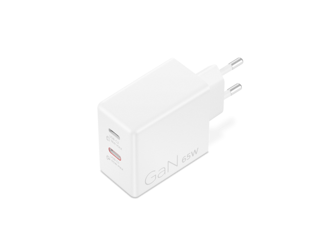 Incarcator Laptop Lenovo Dual USB-C 65W GaN Power, 65W, Alb, 1 an Garantie