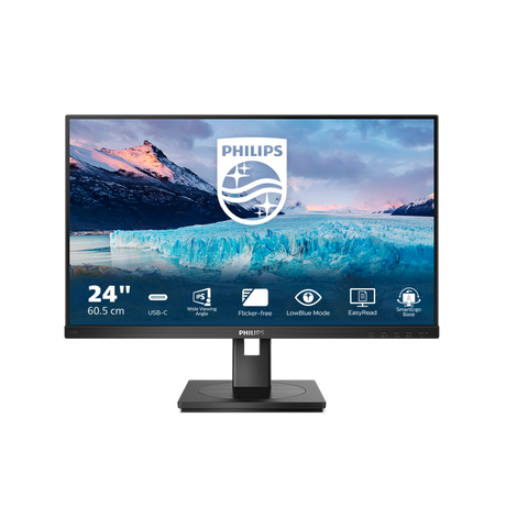 Monitor Philips 23.8", IPS, FHD 1920x1080, 100Hz, 4ms FlickerFree, Boxe 2Wx2, HA Pivot, HDMI, DisplayPor,t DaisyChain, USB hub, USB-C, RJ45, 243S1/00
