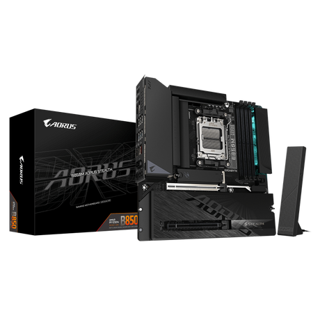 Placa de baza Gigabyte B850M AORUS STEALTH, Socket AM5, DDR5, Micro-ATX