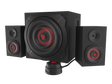 Sistem audio Genesis HELIUM 610BT, putere maxima RMS 60W, frecventa raspuns 40 - 20000 Hz, conectivitate mini jach, bluetooth 4.2, material lemn, negru/rosu