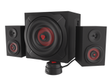 Sistem audio Genesis HELIUM 610BT, putere maxima RMS 60W, frecventa raspuns 40 - 20000 Hz, conectivitate mini jach, bluetooth 4.2, material lemn, negru/rosu