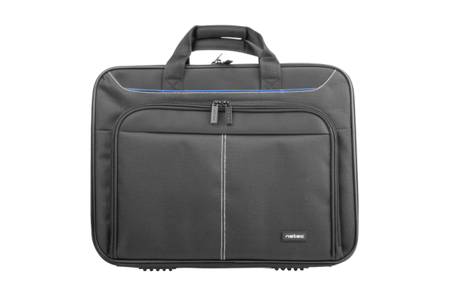 Geanta laptop Natec Doberman, compatibilitate dimensiune laptop 17.3", 2 compartimente, material Polyester 600D, negru