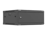 Dulap rack de perete Lanberg 19", 4U, 600x450 mm, pentru asamblare, usa metalica, RAL9004, IP20, usa metalica, negru