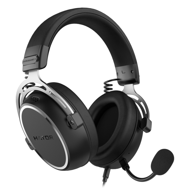 Casti gaming cu fir Hator Hypergang 3, material membrana compozit, frecventa raspuns 10Hz-44kHz, impendanta 32Ω, putere maxima 30mW, microfon detasabil unidirectional, sensibilitate -38 ±3dB, negru