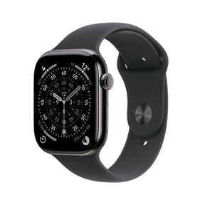 Apple Watch Series 11 GPS + Cellular 46mm Slate Titanium Case with Black Sport Band - S/M