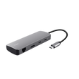 Adaptor Trust Dalyx 8 in 1, USB 3.2 gen 1, 2.0, lungime cablu 15cm, port Ethernet, gri