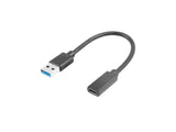 Cablu adaptor USB-C(F) 3.1 -> USB-A(M) 15 cm negru LANBERG