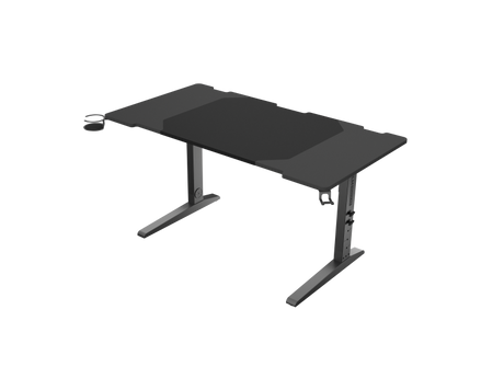 Birou gaming Genesis Holm Modular 140, material metal MDF, reglabil pe inaltime 70 - 90 cm, iluminare RGB, management cabluri, negru