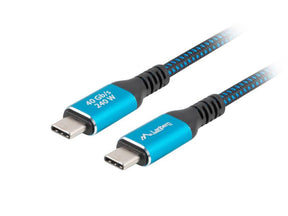 Cablu USB-C M/M 4.0 1,5 m 240W 8K 60Hz negru-albastru