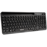 Tastatura wireless SPACER, 102 taste, low profile keycap, suport telefon, 1 baterie AAA inclusa, neagra